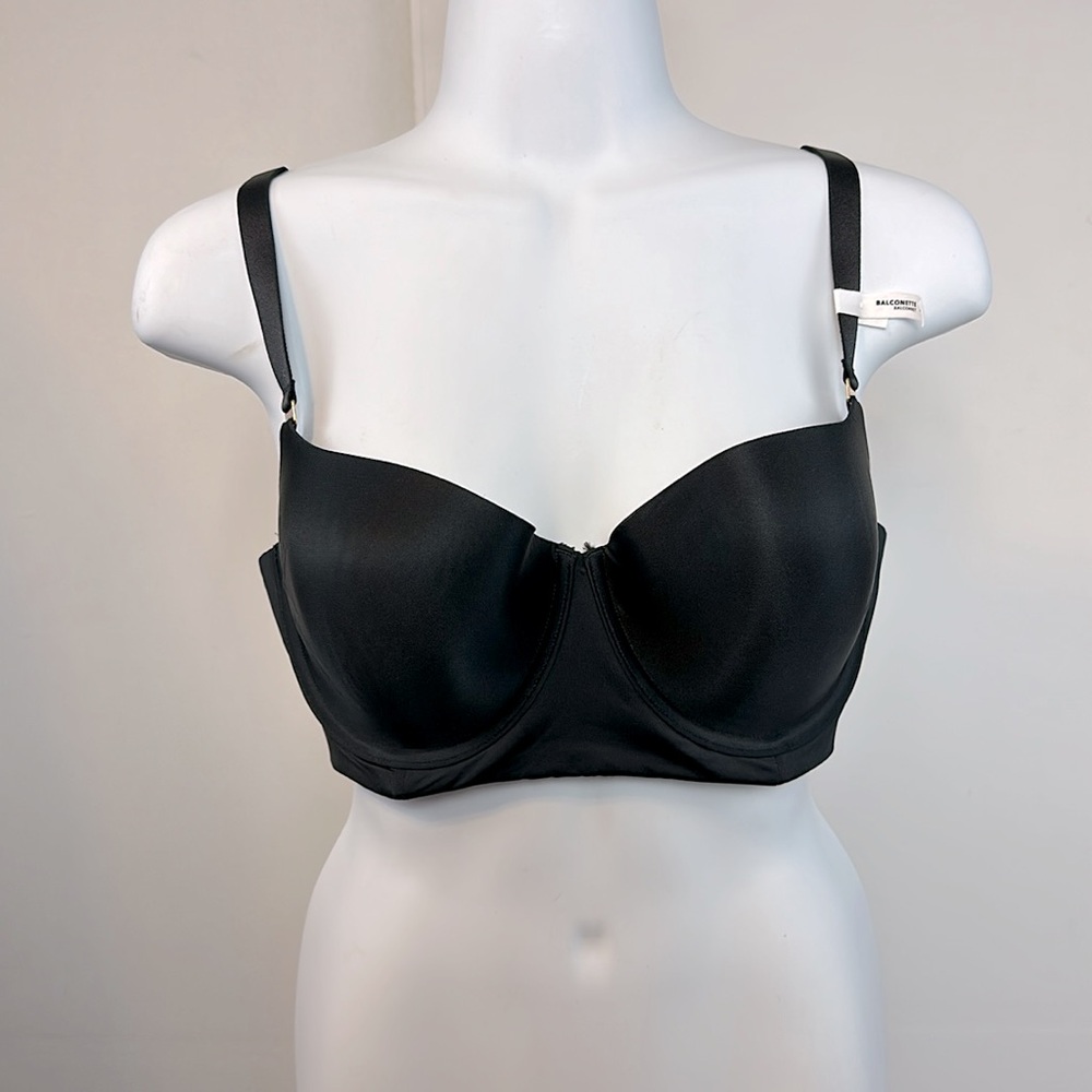 Aerie black Real Power Balconette bra 36D Underwire lightly lined
